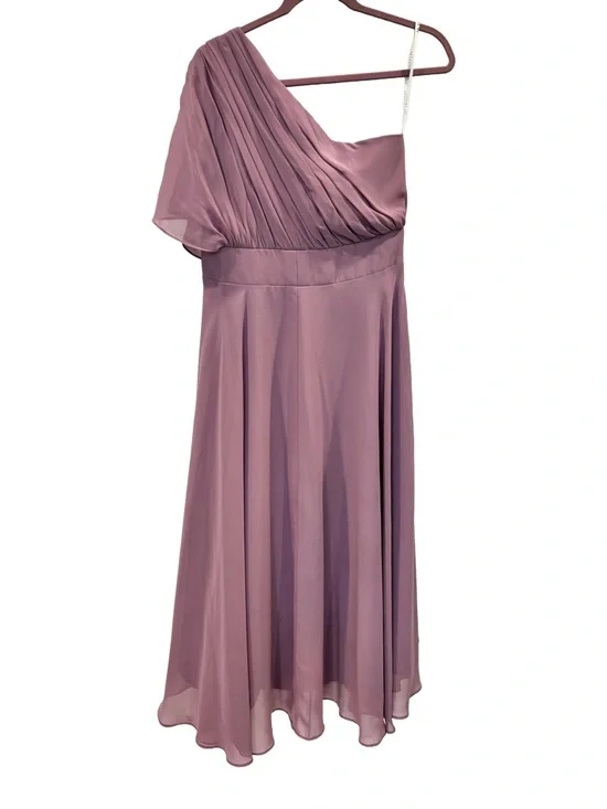 Chiffon One-Shoulder Asymmetrical Women's Dress, Size 16 - Picture 3 of 9